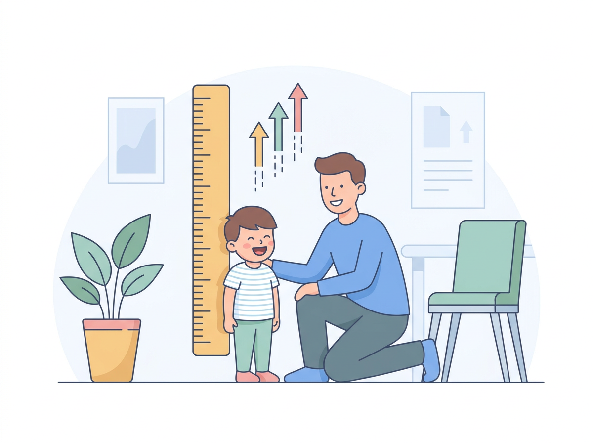 child height predictor calculator illustration showing a child's growth chart